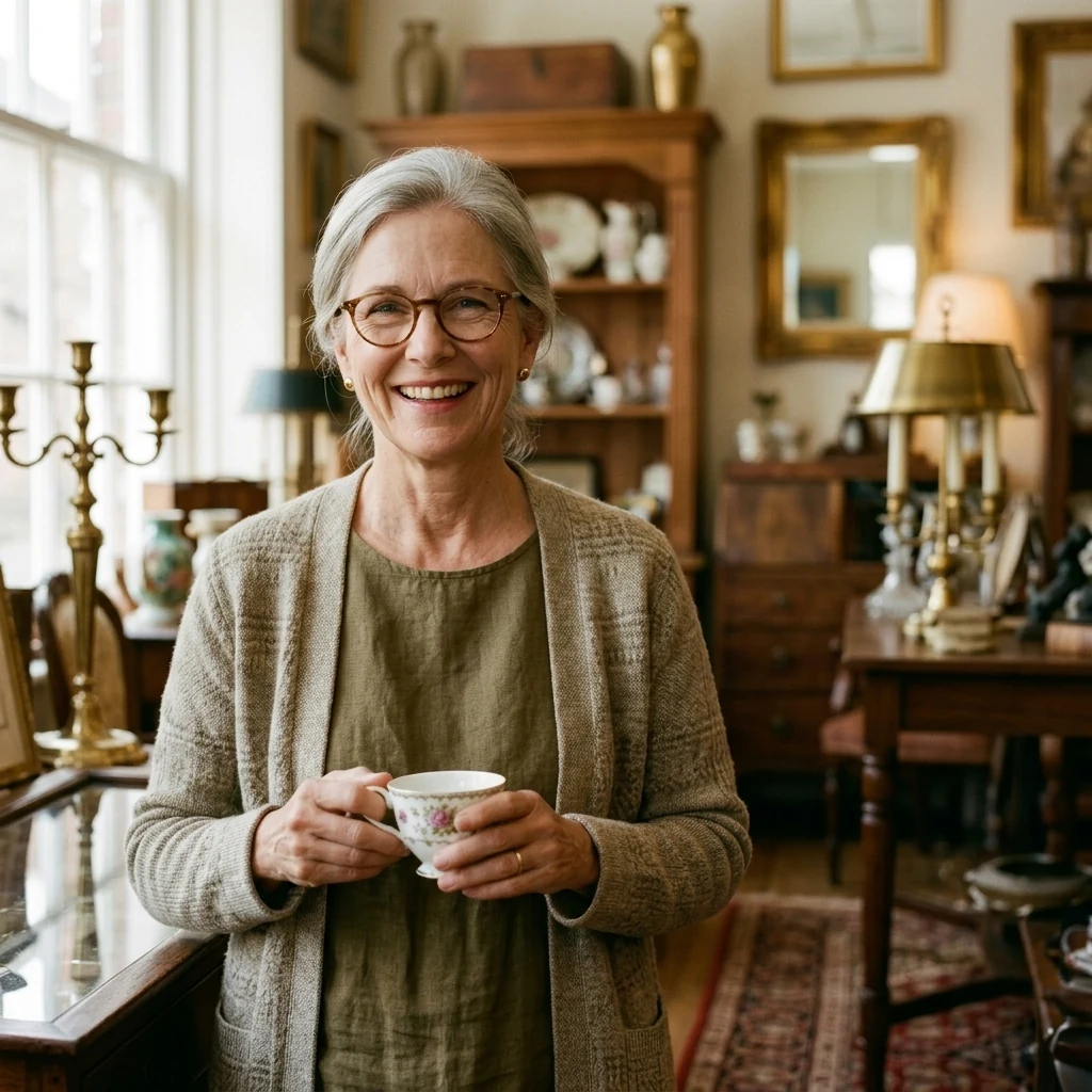 Margaret at the counter while the replies happen