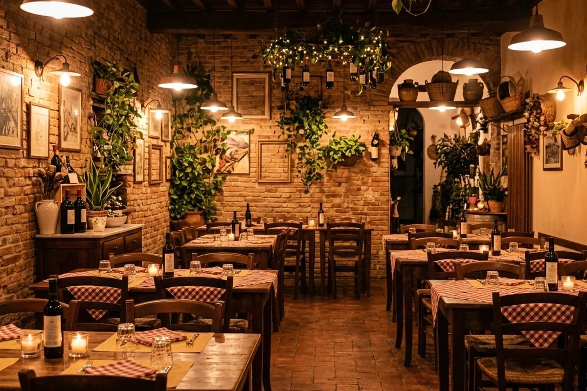 Warm, candlelit interior of Tampa Pasta House
