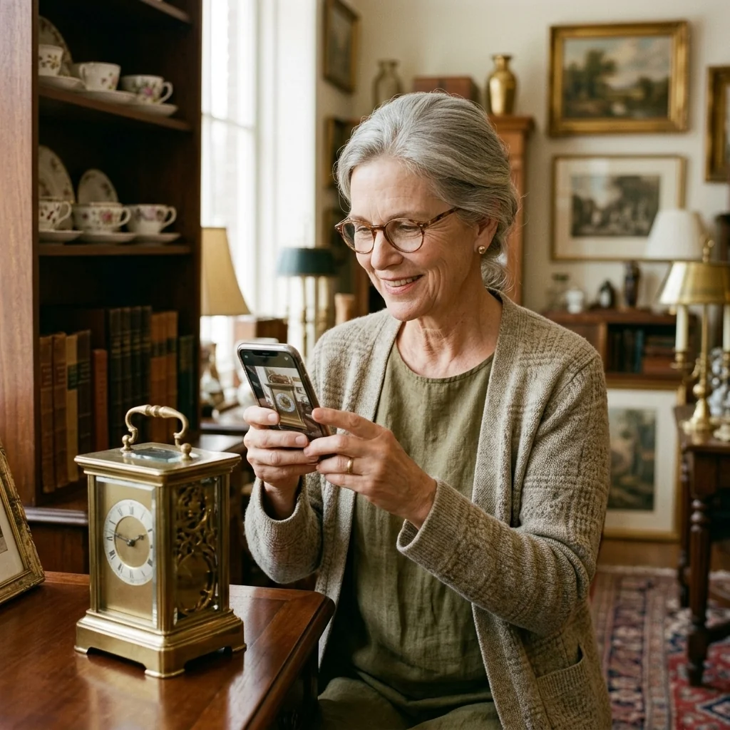 Owner photographing a piece to post