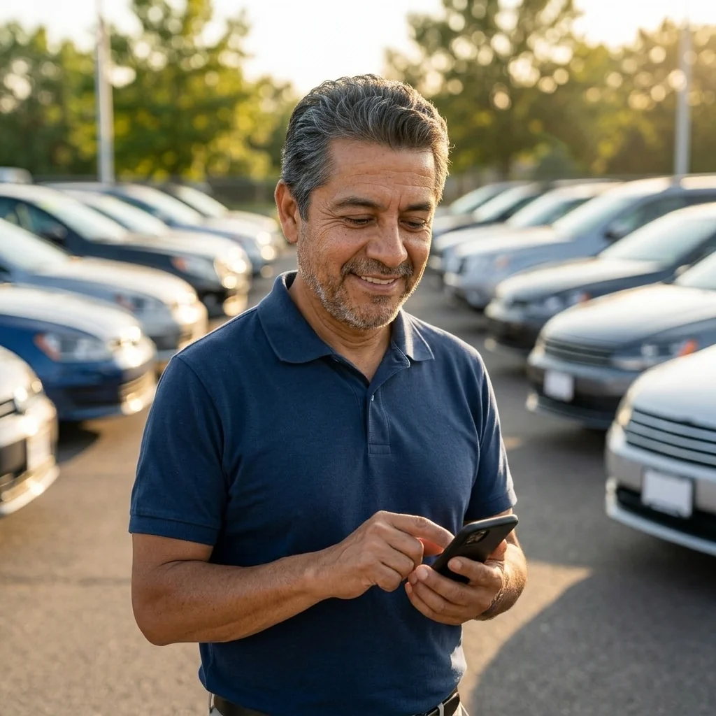 Owner answering a buyer from the lot