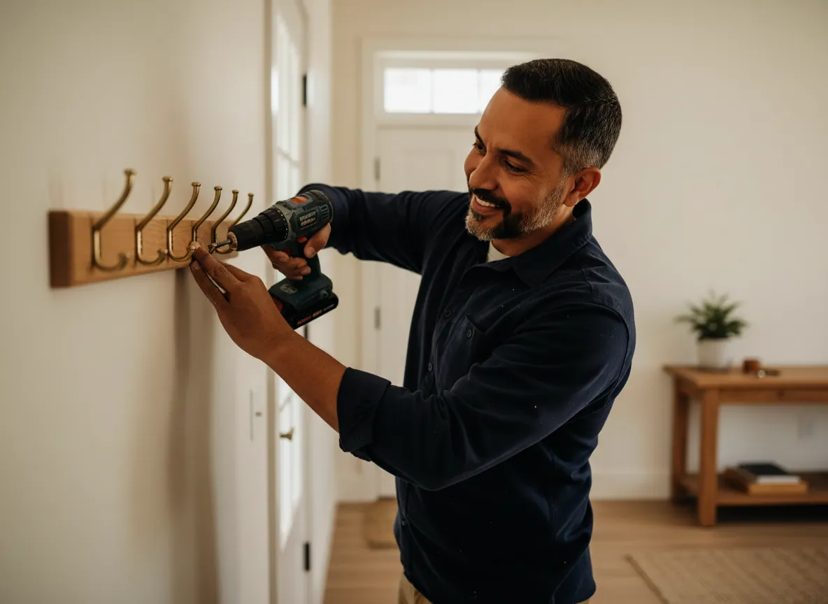 Mateo Salgado, owner of Casa Lista Home Repair, fitting a piece at his workbench