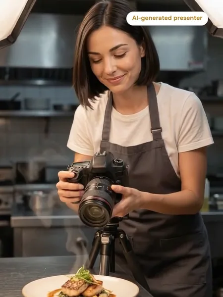 Sage, AI Video Maker — frame from Sage’s film, AI-generated presenter