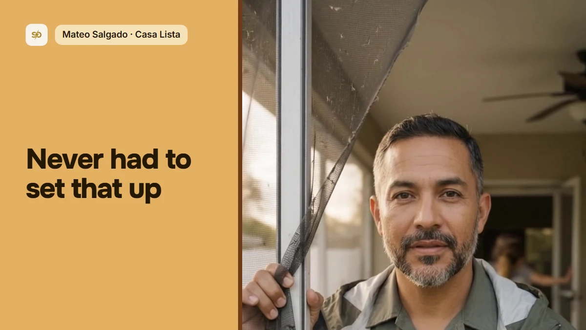 Mateo Salgado, owner of Casa Lista Home Repair, standing in a doorway.
